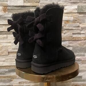 UGG Size 8 Bailey Corduroy Bow Boots | NWOT, Rare Limited Edition, Black Suede